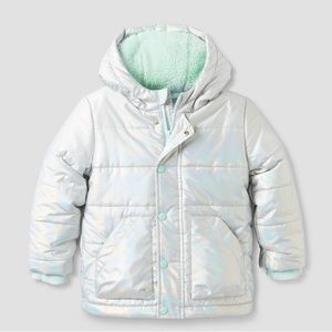 Cat & Jack target silver puffer jacket size 2T brand new with tags